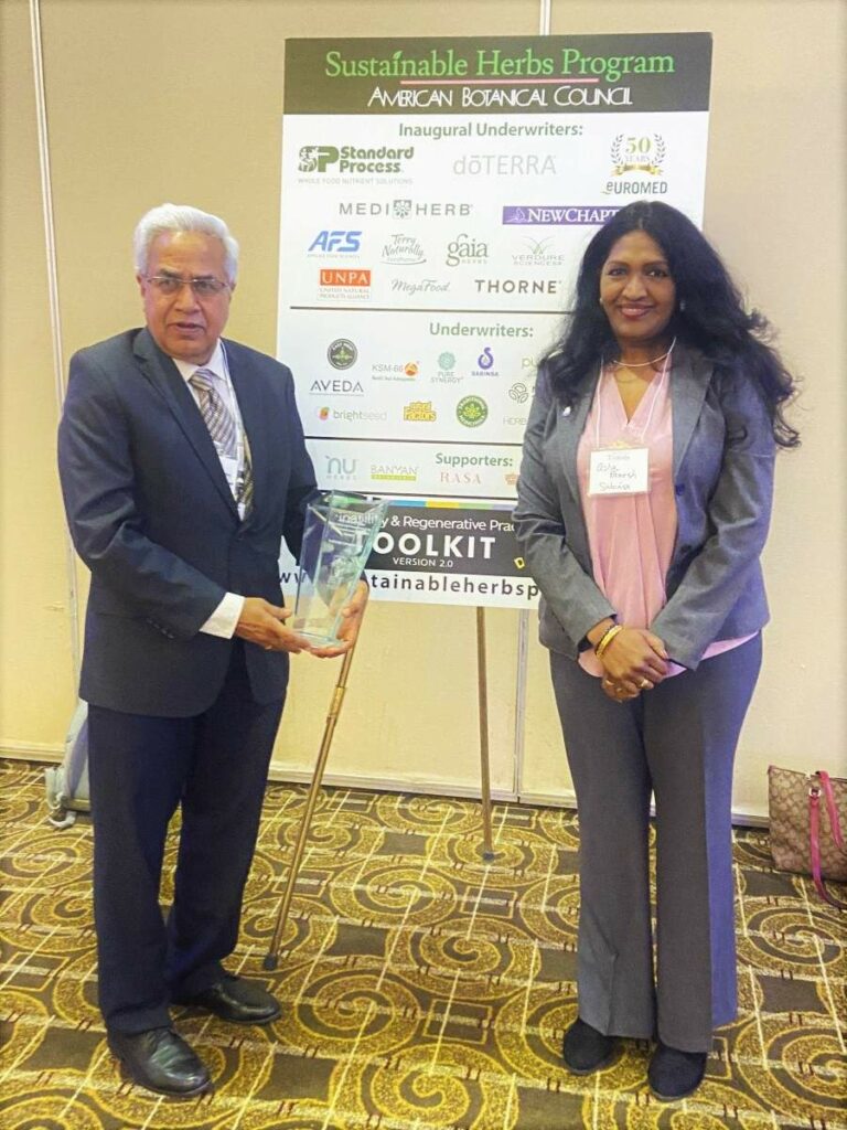 Sabinsa Corporation honored with “Varro E. Tyler Commercial Investment in Phytomedicinal Research” Award